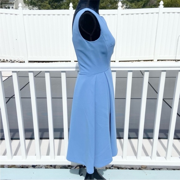 REISS Eri Fit And Flare Dress Deep Sky Blue Size 4 - Picture 4 of 11